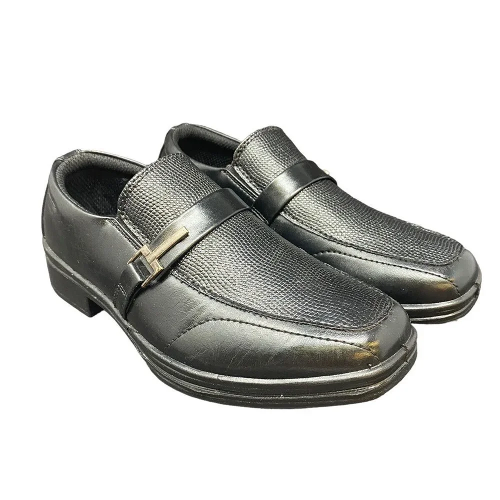 Deer Stags Kid's 1-M Bold Slip On Dress‎ Shoes Comfort Loafer Oxfords Black NEW